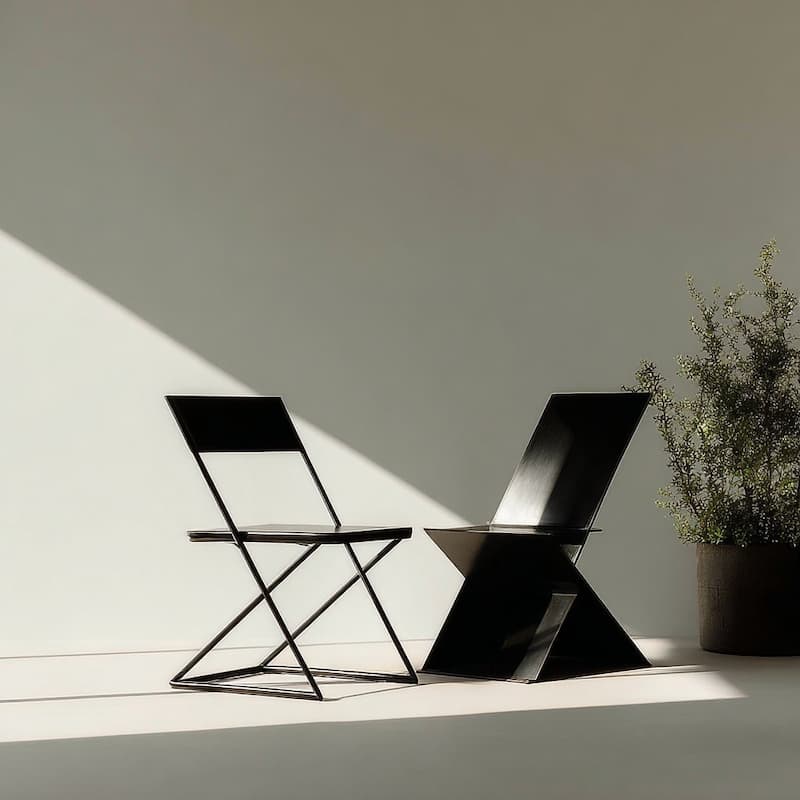 Minimalist Zig-Zag Chairs